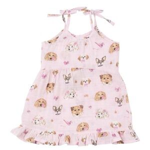 Angel Dear Pink Pretty‎ Puppy Faces Twirly Tank Dress 3T